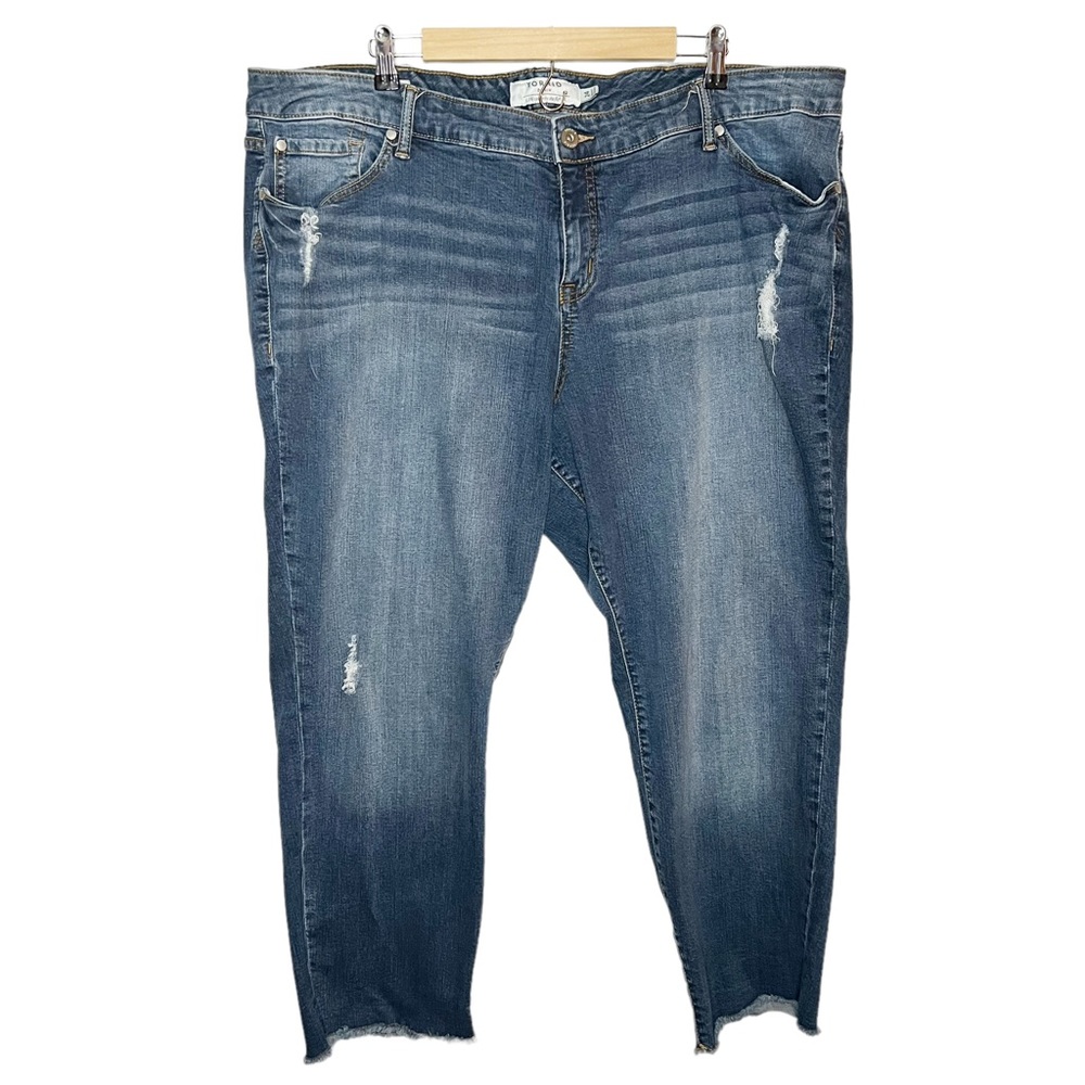 Torrid Raw Hem Distressed Boyfriend Skinny Leg Jeans Women Plus Size 24